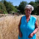 Vilma Smith wants the grass cutting alongside her cottage at Longley Park as grass fires are becoming more frequent in the hot weather