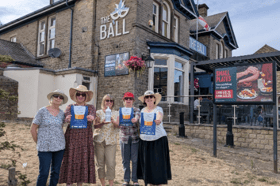 The Crookes ‘Sun Safe Sheffield’ team celebrate the launch of their suncream dispenser project outside The Ball pub in Crookes. Pictured L-R: Kate Cowell (Crookes Forum), Charlotte Killeya (national melanoma awareness campaigner), Helen Thompson (Crookes Forum), Vanessa Senger (Crookes Forum), and Councillor Ruth Milsom