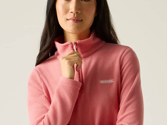 The Regatta Women's Sweethart Lightweight Half-Zip Fleece is now in the sale, with prices starting at just over £7. Pictured is the peach pink colour, which has been discounted to this price.
