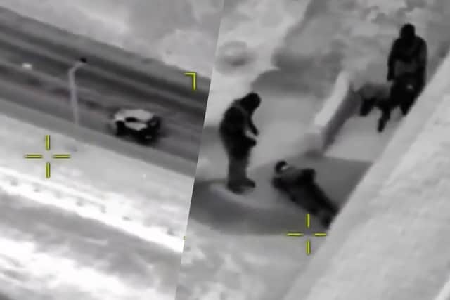Two people were arrested after a high-speed pursuit through Barnsley in which a driver is said to have reached 100mph