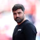 Vitor Matos, Manager of Swansea City looks on before the Sky Bet Championship 2026/27 match between Stoke City and Swansea City at Bet365 Stadium on August 15, 2026 in Stoke on Trent, England. (Photo by Carl Recine/Getty Images)