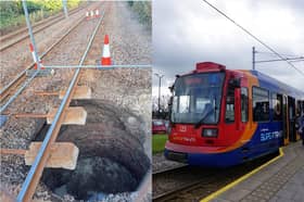 The sinkhole that has disrupted Supertram services to Crystal Peaks since August