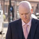 Graeme Dott outside court. The 49-year-old who won the World Snooker Championship in 2006 at the Crucible in Sheffield, has been found guilty of historic sex abuse against two primary school age children.
