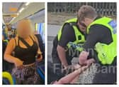 Police arrested a woman at Kirk Sandall railway station after violence flared. 