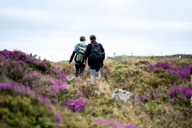 Walkers on Eyam Moor.