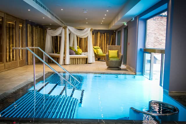 The spa has an incredible pool.