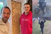 Dean Krause (right) saw his house on Myrtle Close in Sheffield broken into by a balaclava-clad gang, who through a rock through his patio door and made off with a number of watches and cash. Councillor Ben Miskell (left) has been supporting him