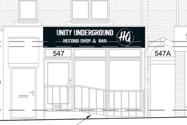 Unity Underground is set to open a new record shop on Ecclesall Road, in Sheffield. Photo: Paddick Architectural Civil and Structural Designs