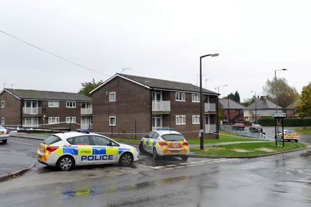 The crime scene on on Southey Crescent, Longley