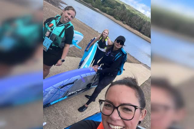 Ashley Swarek, left, with her friends at Underbank Reservoir, near Stocksbridge, Sheffield. Photo: Ashley Swarek