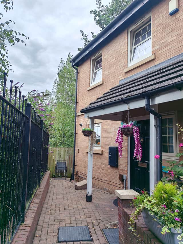 The house that police are guarding in Wincobank