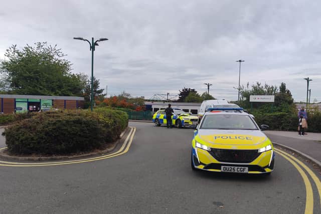 Police at Meadowhall on Tuesday night. Photo: Iconic Media