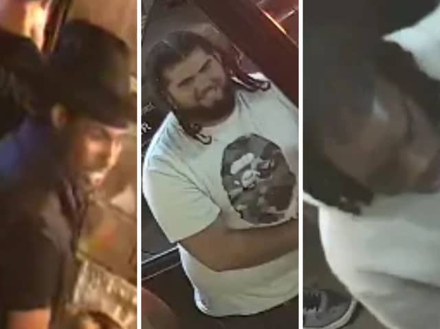 Police believe the three men pictured in these CCTV images may be able to assist with the investigation