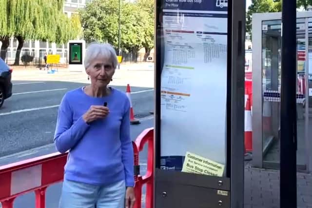 Coun Barbara Masters said it wasn't clear to passengers that bus stops on Charter Row were closed for roadworks.