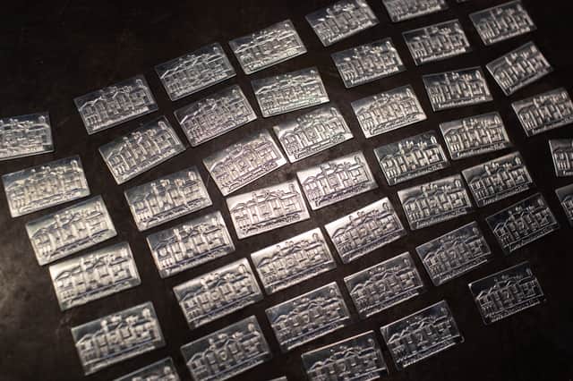 Pewter badges being made at Quirky Metals in Heeley, Sheffield for the Friends of Meersbrook Hall. Picture: Gemma Thorpe, Friends of Meersbrook Hall