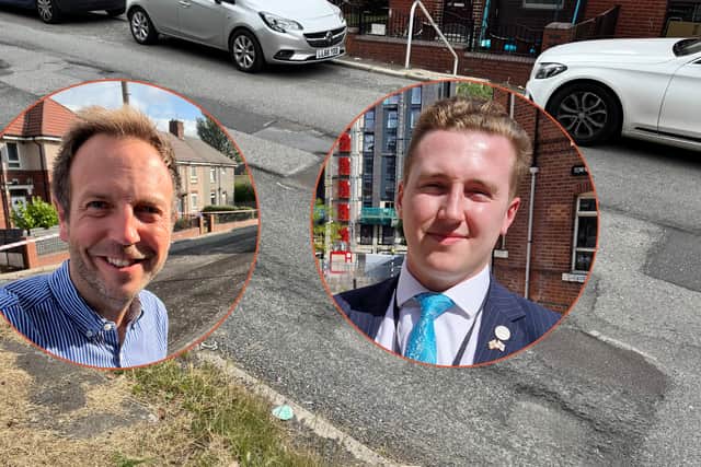 Councillors Ben Miskell, left, and Matt Smith have clashed after 'atrocious' Myrtle Road was resurfaced after a long campaign.