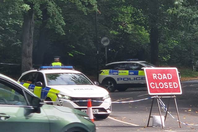 Officers repeatedly turned away motorists, joggers and dog walkers hoping to visit Ecclesall Woods. Dozens of entrances to the woodland were under police guard.