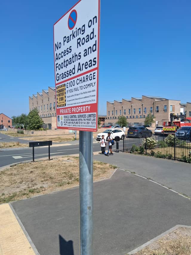 Pictured here is a sign stating no parking is permitted, however David did not spot it on the day he was fined. He said he had previously parked on the same street without any issues