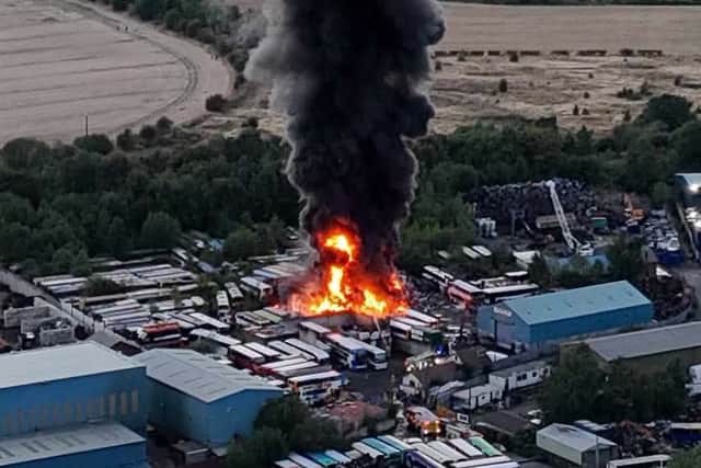 The fire at Carlton from the air. Photo: Toby Sockett