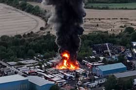 The fire at Carlton from the air. Photo: Toby Sockett