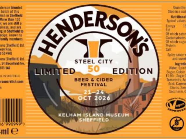 A special edition label for Henderson's Relish to celebrate the 50th CAMRA Sheffield Steel City Beer & Cider Festival.