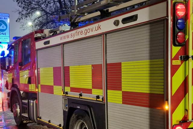 Fire picture shows a South Yorkshire Fire and Rescue fire engine in Sheffield. Photo: David Kessen, Iconic Media