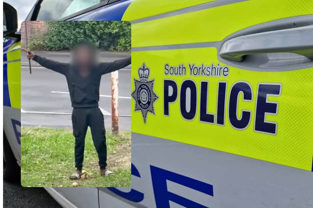 A man has been arrested after a viral social video appeared to show someone wielding a knife on the streets of Sheffield