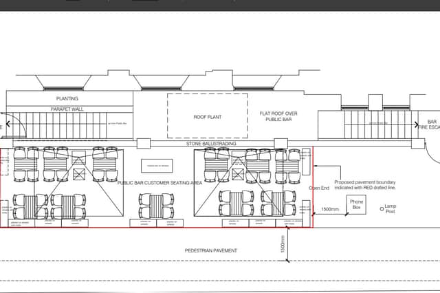 The plans for the beer garden at the Public cocktail bar on Surrey Street, in Sheffield city centre. Photo: ELLING RIDGEWAY + PARTNERS LTD