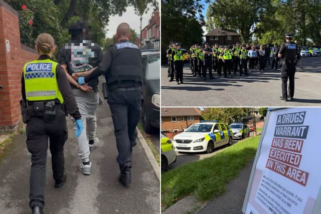 Seven people were arrested while large quantities of drugs and two knives were seized by police in Sheffield as part of Operation Steel