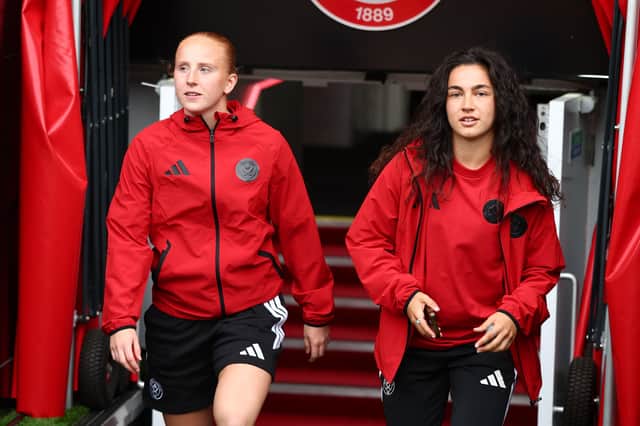 Sophie Harwood (left) will make her second Sheffield United appearance on Sunday when the Blades take on Wolves. Picture: @sufc_women