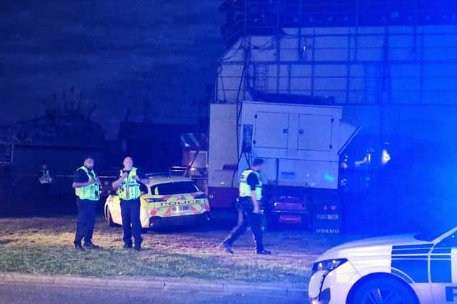 A huge police presence was at the fairground in Maltby