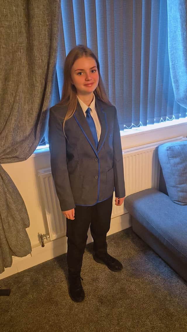 Y9 pupil Ella-J Mappin lives with sensory issues to do with her feet, where the 'wrong pair' of shoes cause her to stand on her tip toes to the point of injury. Her mum, Chiye, says when the family finds a comfortable pair she can wear, they buy multiple boxes