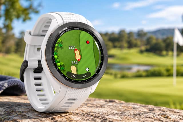 The Garmin Approach S70’s bright AMOLED display makes its detailed course maps impressively crisp and clear, with hazards and distances easy to pick out at a glance.