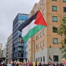 A fundraising concert has been organised to support a community centre in Sheffield's twin city Nablus. Pictures is a Palestinian flag raised at a march in Sheffield  on November 22, 2025