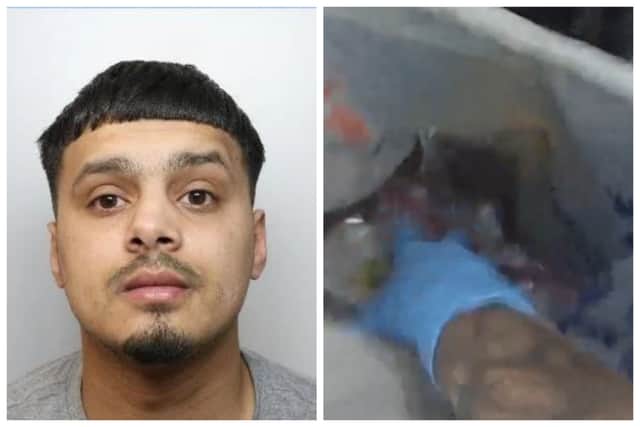 Mohammed Khan, 22, of Abbeydale Road, was jailed for six years after he was caught with drugs, a collection of zombie knives and business cards for a county lines drug gang. He also fled the scene of a car crash in Sharrow.