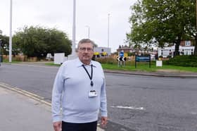 Cllr Paul Thorp pictured at the Stag roundabout.