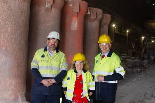 The member for Stocksbridge with steelworkers 