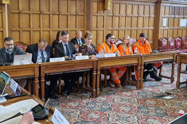 Amey bosses faced at grilling over potholes at Sheffield Town Hall.