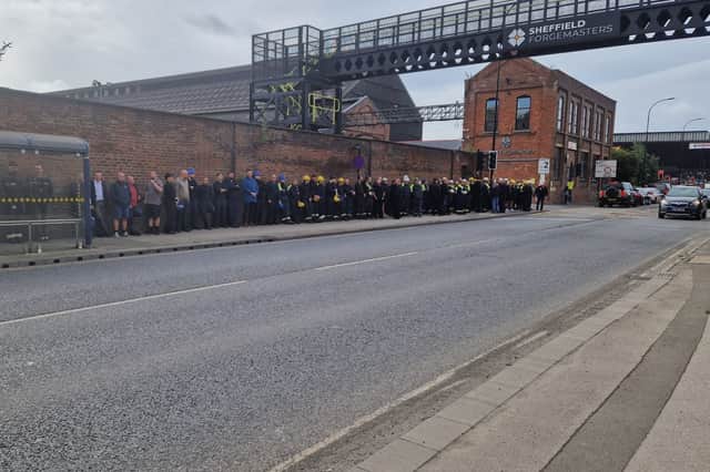 The guard of honour to mark the life of Forgemasters stalwart Dean Hardy