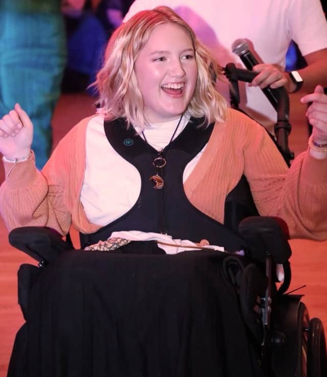 19-year-old Evie Crowston, from Sheffield, is asking for help to raise £5,000 to fit her electric wheelchair with a proper seat and equip her to lead a fuller life.