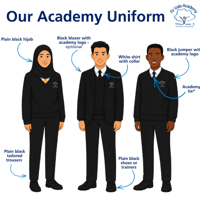Fir Vale Academy's uniform policy allows for a plain black hijab.