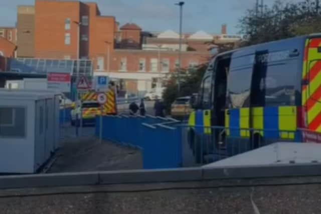 The incident is currently ongoing at Doncaster Royal Infirmary on Armthorpe Road, Doncaster.