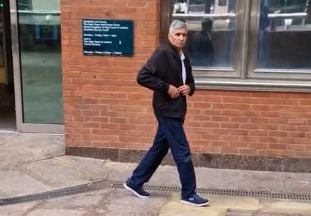 Landlord Shakeel Shah leaving Sheffield Crown Court
