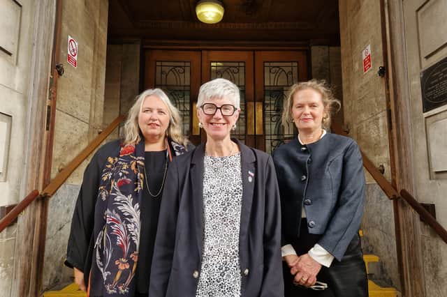 Sheffield City Council leader Fran Belbin (middle) is hoping to transform the central library so that people can "access the fantastic art that we have in the city." The council is working with Sheffield Museums chief executive Kim Streets (right) and director of programmes Kirstie Hamilton (left) to bring the project to life