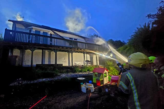 Firefighters battling a fire on The Grove, Totley, Sheffield. Photo: South Yorkshire Fire and Rescue