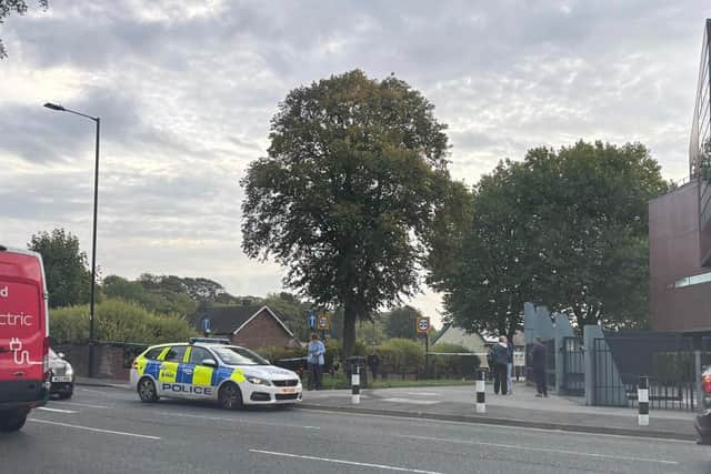 South Yorkshire Police has cordoned off Horninglow Road, off Barnsley Road, next to Longley Park College. Photo: Submitted