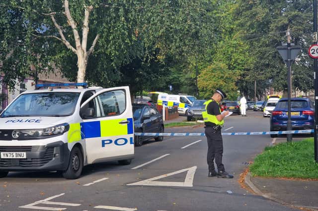 Police at the crime scene at Horninglow Road, Longley, Sheffield. Photo: Finn Smith, Iconic Media