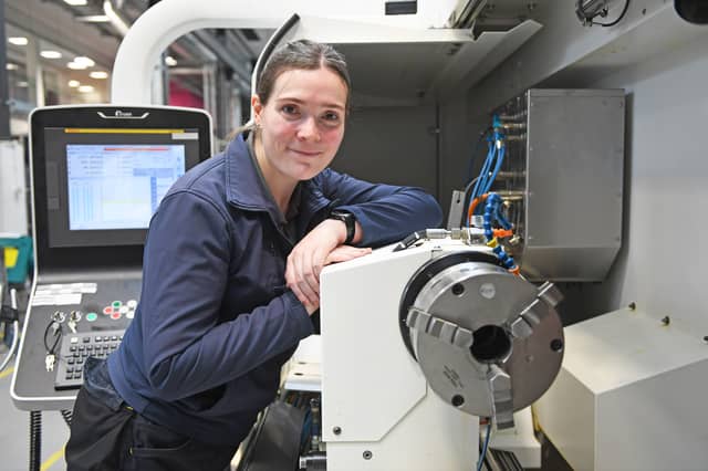 Problem solver Erica Smith at work on the AMRC shop floor.