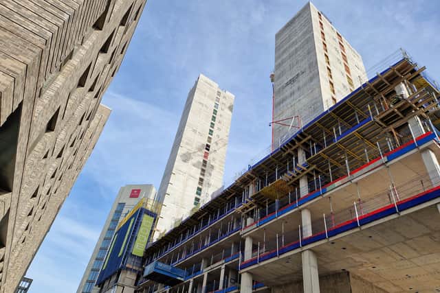 Pictures show progress on the Code flats at the junction of Rockingham Street and Wellington Street. Photo: David Kessen, Iconic Media