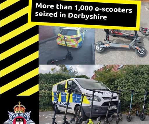 Police in Derbyshire have seized more than 1,000 e-scooters